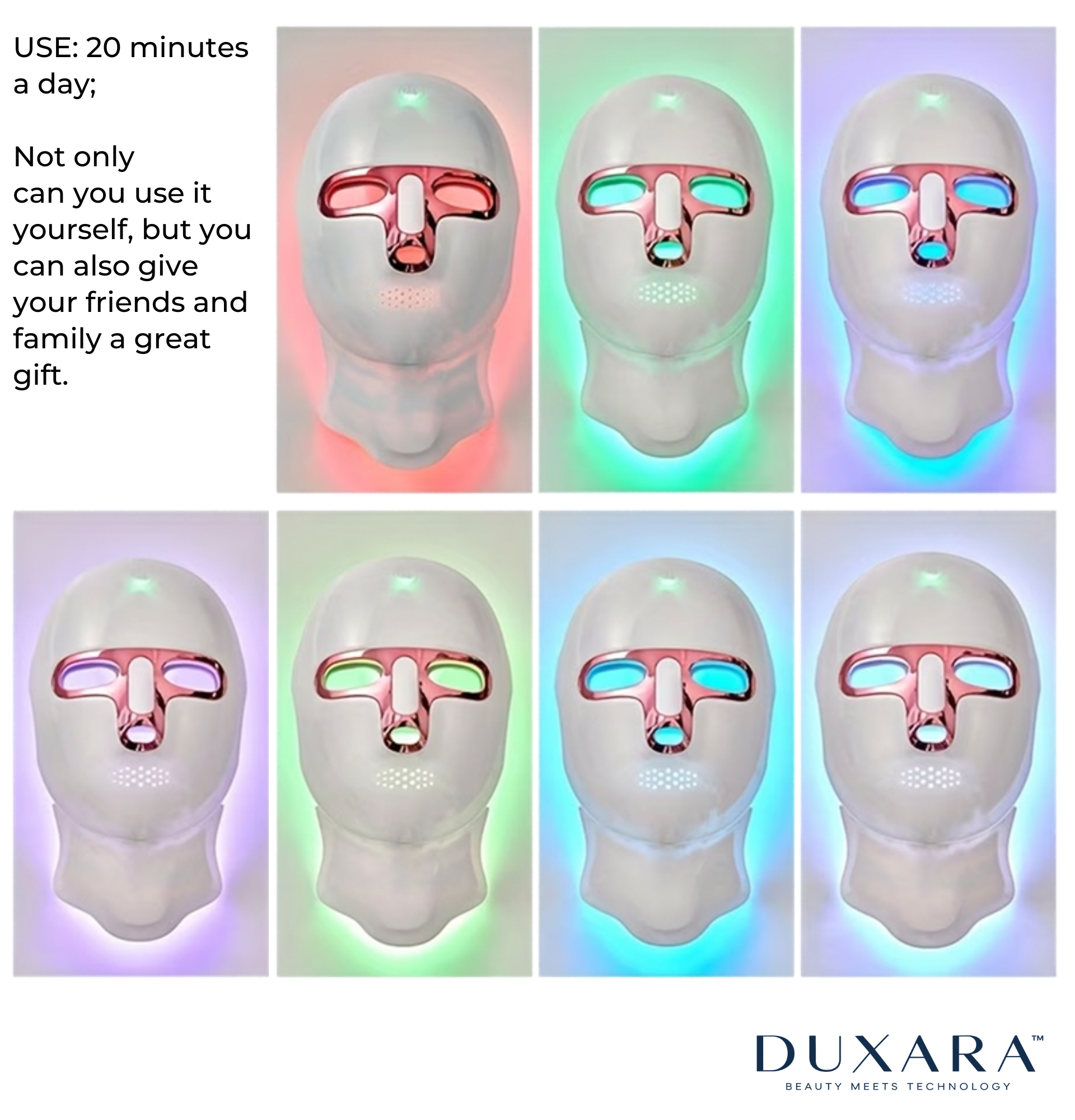 DUXARA LumiGlow 7-Color Facial Skincare Device USB Rechargeable - Image 3